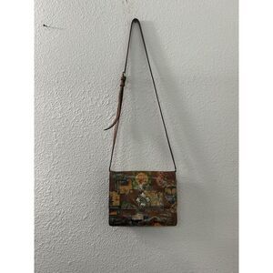 PATRICIA NASH Medium Purse Leather‎ Crossbody Bag Travel Stamp Vintage